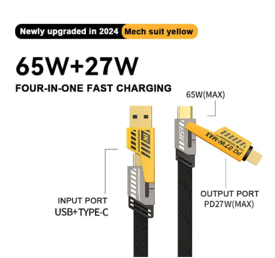 4 In 1 Data Cable – Usb-c & Lightning Connectors