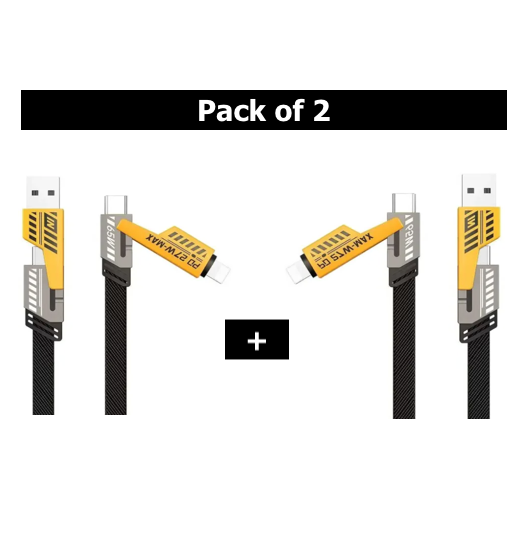 4 In 1 Data Cable – Usb-c & Lightning Connectors