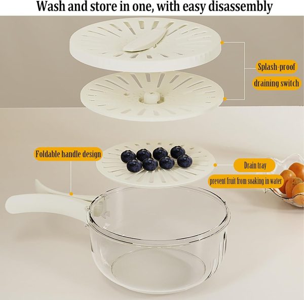 Kitchen Fruit Drainage Basket With Lid