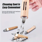 Portable Mobile Ashtray Mini Car Ashtray Anti Soot-flying Cigarette Cover Not Produce Ashes Walnut Wood Cigarette Holder ₨516