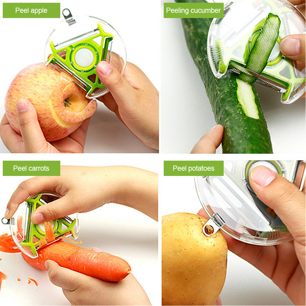 Rotary Vegetable Peeler with 3 Blades